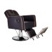 Scaun frizerie HOLLAND cu bază cromată, pompă hidraulică și tapițerie piele ecologică – mobilier barber premium