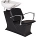 Unitate de spălat Lady PAKO – mobilier salon profesional Unitate de spălat Lady PAKO cu vas ceramic negru adânc, scaun din piele ecologică și bază stabilă – mobiliersalon.ro