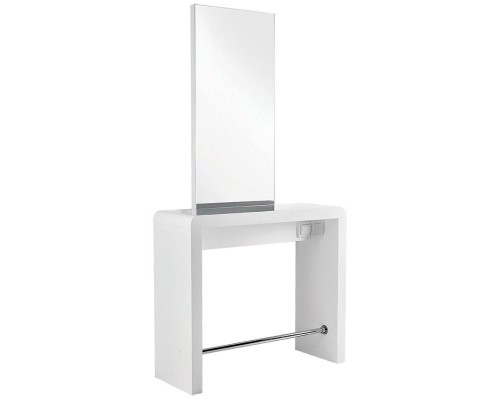 Mobilier Coafor - Post de lucru coafor REFLECTION I Post de lucru coafor REFLECTION I, cu oglindă simplă, suport picioare și prize electrice, MDF lucios/mat/lăcuit, design modern | mobiliersalon.ro