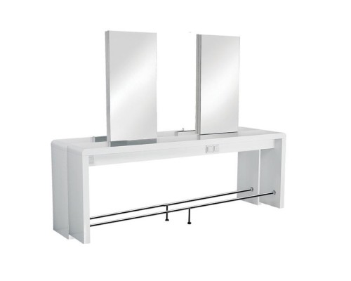 Mobilier Coafor - Post de lucru coafor REFLECTION IV CENTRAL Post de lucru coafor REFLECTION IV CENTRAL pentru 4 lucrători, MDF lucios/mat/lăcuit, oglinzi duble și suporți metalici pentru picioare | mobiliersalon.ro