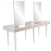 Mobilier Coafor - Post de lucru coafor LINEA IV Post de lucru coafor LINEA IV dublu, central, pentru 4 lucrători, cu oglindă și sertare individuale | mobiliersalon.ro