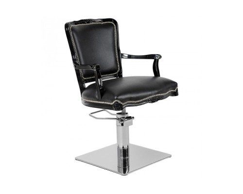 Mobilier Coafor - Scaun coafor PRINCE Scaun coafor PRINCE vintage cu brațe din lemn, pompă hidraulică și bază metalică, mobilier salon premium – mobiliersalon.ro