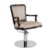 Mobilier Coafor - Scaun coafor PRINCE Scaun coafor PRINCE vintage cu brațe din lemn, pompă hidraulică și bază metalică, mobilier salon premium – mobiliersalon.ro