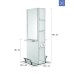 Mobilier Coafor - Post de lucru coafor SELENE Post de lucru coafor SELENE central, MDF mat/lucios, bază metalică, oglindă, polițe și rafturi, suport picioare, prize laterale | mobiliersalon.ro