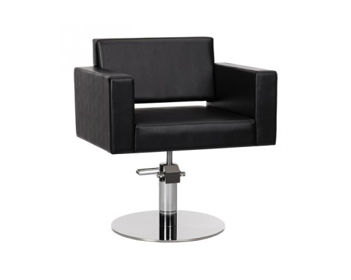 Scaun coafor SIRIO cu design pătrat, spătar drept și pompă hidraulică, mobilier salon profesional – mobiliersalon.ro