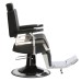 Scaun frizerie DARK cu spătar rabatabil, tetieră detașabilă și pompa hidraulică – mobilier barber profesional negru