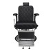 Scaun frizerie DUKE cu spătar rabatabil, tetieră detașabilă și pompă hidraulică – mobilier barber profesional negru